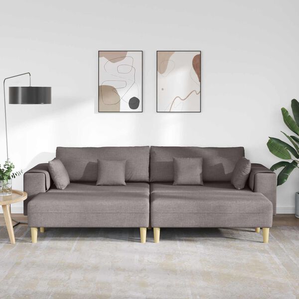 vidaXL Sofa su pagalve 3 pcs Taupe audinys