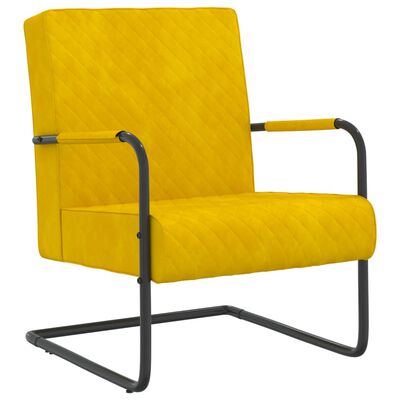 vidaXL Gembinė kėdė, garstyčių geltonos spalvos, aksomas