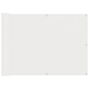 vidaXL Balkono Ekranas Baltas 75 x 200 cm PU dengtas oksfordas alu