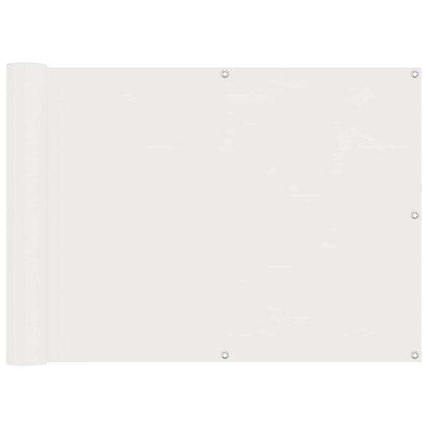 vidaXL Balkono Ekranas Baltas 75 x 200 cm PU dengtas oksfordas alu