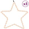 vidaXL Kalėdinės dekoracijos žvaigždės su 48 LED, 3vnt., &scaron;iltos, 56cm