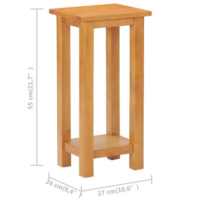 vidaXL Šoninis staliukas, 27x24x55cm, ąžuolo medienos masyvas