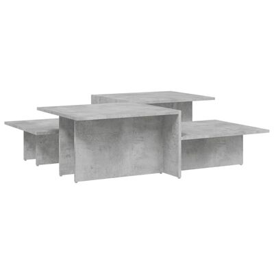 vidaXL Kavos staliukai, 2vnt., betono pilkos spalvos, apdirbta mediena