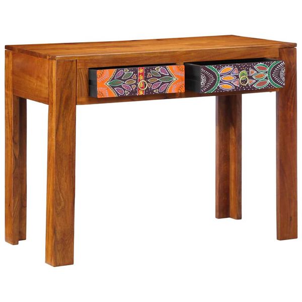 vidaXL Stalas Ruda 100 x 50 x 75 cm Akacijos medienos masyvas