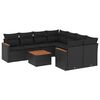 vidaXL Patio Sofa Set 9 vietos Black