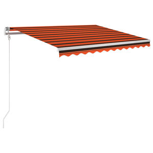 vidaXL Markizė su LED/vėjo jutikliu, oranžinė/ruda, 350x250cm