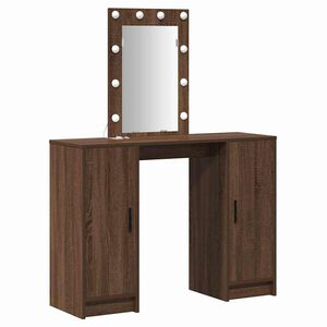 vidaXL Makiažo stalas Ruda 102 x 33 x 135 cm Apdirbta mediena