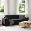 vidaXL Sofa 3 pcs Tamsiai pilka Lino mišinio audinys