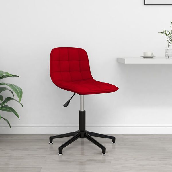 vidaXL Pasukama valgomojo kėdė, raudonojo vyno spalvos, aksomas