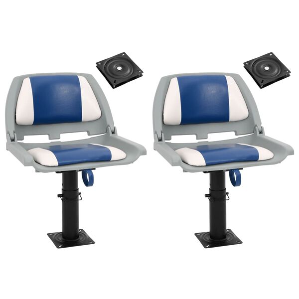 vidaXL Valties sėdynės su kojelėmis, 2vnt., pasukama 360&deg;, pritaikoma