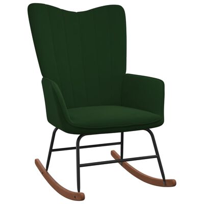 vidaXL Supama kėdė, tamsiai žalios spalvos, aksomas