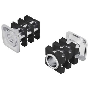 vidaXL Srieginis vamzdžio įterpimas 2 pcs Juodas ir sidabrinis