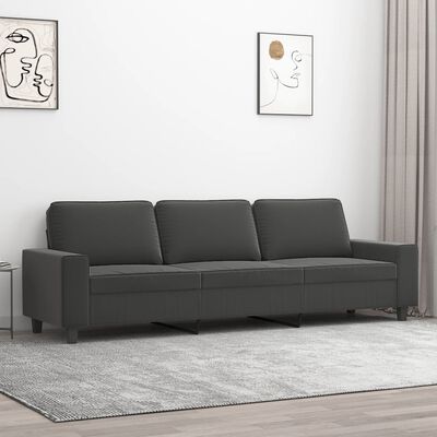 vidaXL Trivietė sofa, tamsiai pilka, 210cm, mikropluošto audinys