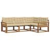 vidaXL Lauko sofos komplektas su pagalve 4 pcs Natūralus ir bežinis