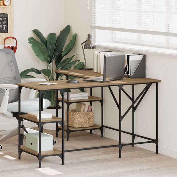 vidaXL Stalas Amatininkų ąžuolas 139 x 139 x 75 cm Apdirbta mediena