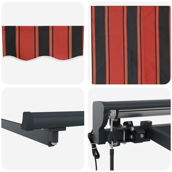 vidaXL I&scaron;traukiama markizė Oranžinis ir Juodas 500 &times; 300 cm