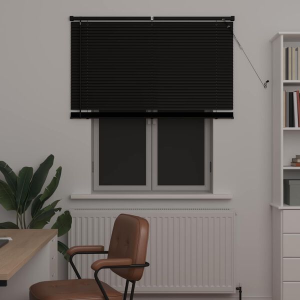 vidaXL Venecijos žaliuzės Reguliuojamas Juoda 150 x 120 cm PVC