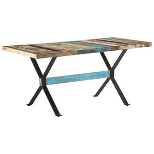 vidaXL Valgomojo stalas, 160x80x76cm, perdirbtos medienos masyvas