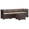 vidaXL 4 vietų sodo sofa su pagalvėmis pintinės i&scaron;vaizdos PP Ruda