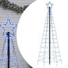 vidaXL LED Kalėdų eglutė su smaigaliais 220 LED Mėlyna 180 cm