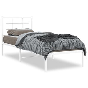 vidaXL Lovos rėmas be čiužinio, baltas, 75x190cm, metalas