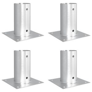 vidaXL Apvalus žemės inkaras 4 vnt. Sidabrinė 15 x 15 x 15 cm Metalas