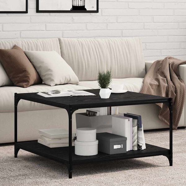 vidaXL Knygų lentyna 4 pcs Juoda 80 x 40 x 1,5 cm Apdirbta mediena