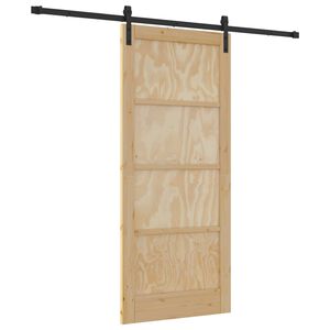 vidaXL Slankios durys Natūrali 86 x 198,5 cm Pu&scaron;ies medienos masyvas