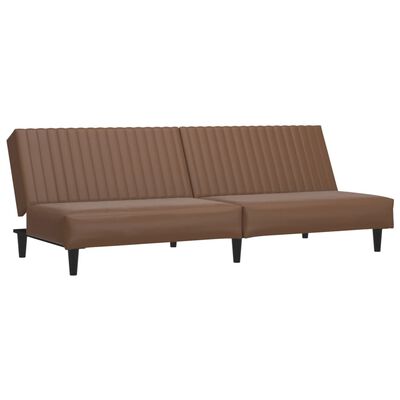 vidaXL Dvivietė sofa-lova, rudos spalvos, dirbtinė oda