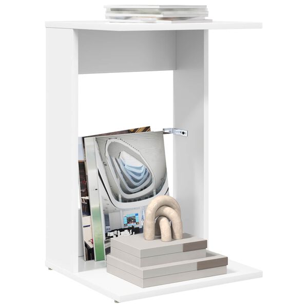 vidaXL &Scaron;oninis stalas Balta 40 x 38 x 62,5 cm Apdirbta mediena