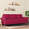 vidaXL Trivietė sofa, raudonojo vyno spalvos, 180cm, aksomas