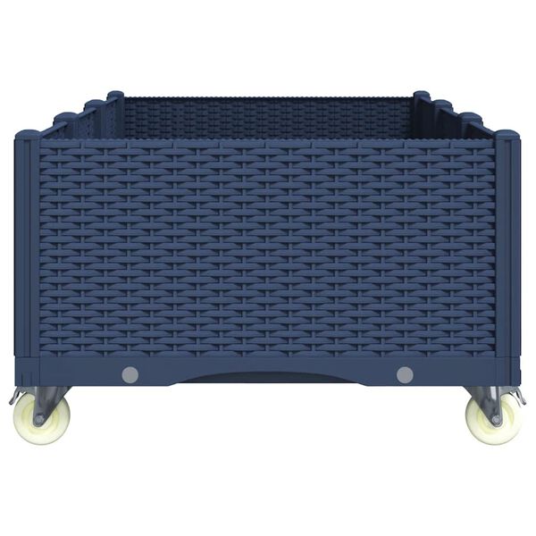 vidaXL Sodo lovelis su ratukais, melsvai pilkos spalvos, 150x80x54cm, PP