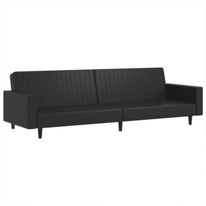 vidaXL Dvivietė sofa-lova, juodos spalvos, dirbtinė oda