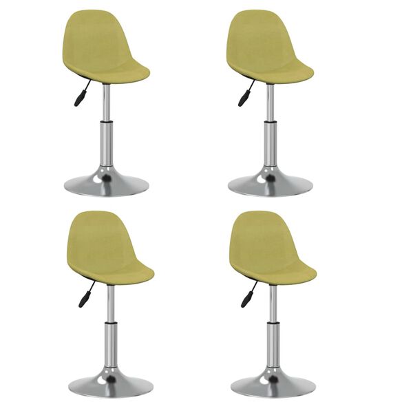 vidaXL Pasukamos valgomojo kėdės, 4vnt., žalios, audinys