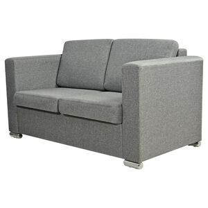 vidaXL Dvivietė sofa, audinys, &scaron;viesiai pilka