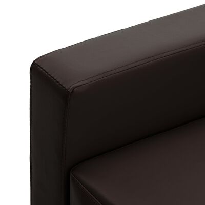 vidaXL Dvivietė sofa, rudos spalvos, dirbtinė oda
