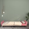 vidaXL Dvivietė sofa-lova, rožinės spalvos, aksomas