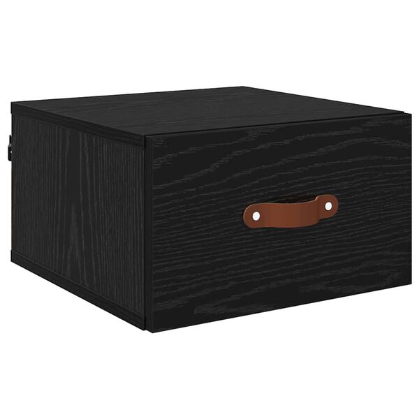 vidaXL Sieninis naktinis staliukas Juodas ąžuolas 35 x 35 x 20 cm