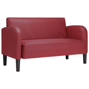 vidaXL Loveseat sofa, vyno raudona, 110cm, dirbtinė oda