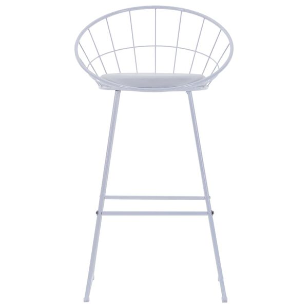 vidaXL Baro taburetės, 2vnt., baltos, dirbtinė oda