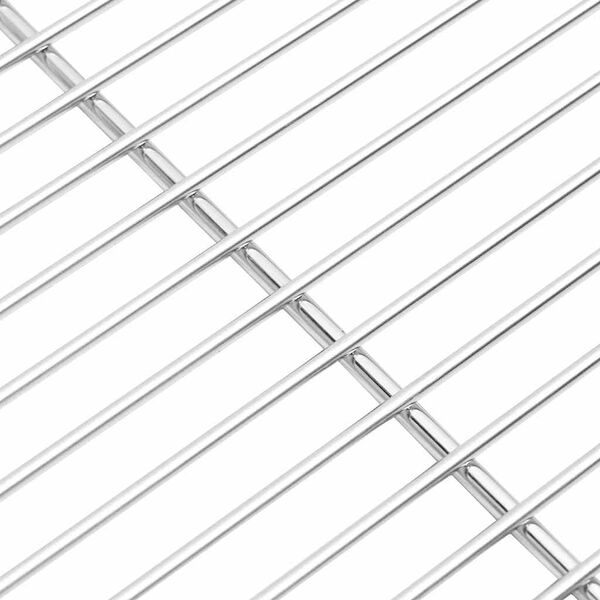 vidaXL Grilio grotelės Sidabro 50 x 35 cm Nerūdijantis Plienas