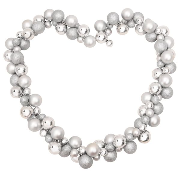 vidaXL Kalėdinė žaisliukų girlianda, sidabrinė, 175cm, polistirenas