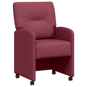 vidaXL Valgomojo Kėdės su Ratukais su ratais 2 pcs Vyno raudonumo