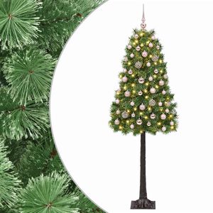 vidaXL Dirbtinė eglutė su lankstomomis &scaron;akomis ir bumbulais 120 cm