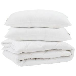 vidaXL Antklodė su pagalve 3 pcs Balta Mikropluo&scaron;tas
