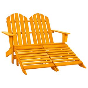vidaXL Dvivietė sodo Adirondack kėdė ir otomanė, oranžinė, eglė