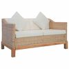 vidaXL Dvivietė sofa su pagalvėlėmis, natūralus ratanas