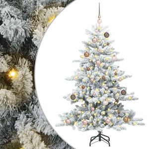 vidaXL Dirbtinė Sulankstoma Kalėdų Eglutė Balta 150 cm PVC ir Plienas