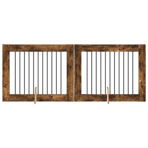 vidaXL &Scaron;unų vartai su stovais 2 pcs Dūminio ąžuolo 100 x 80 cm