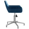 vidaXL Pasukama valgomojo kėdė, mėlynos spalvos, aksomas